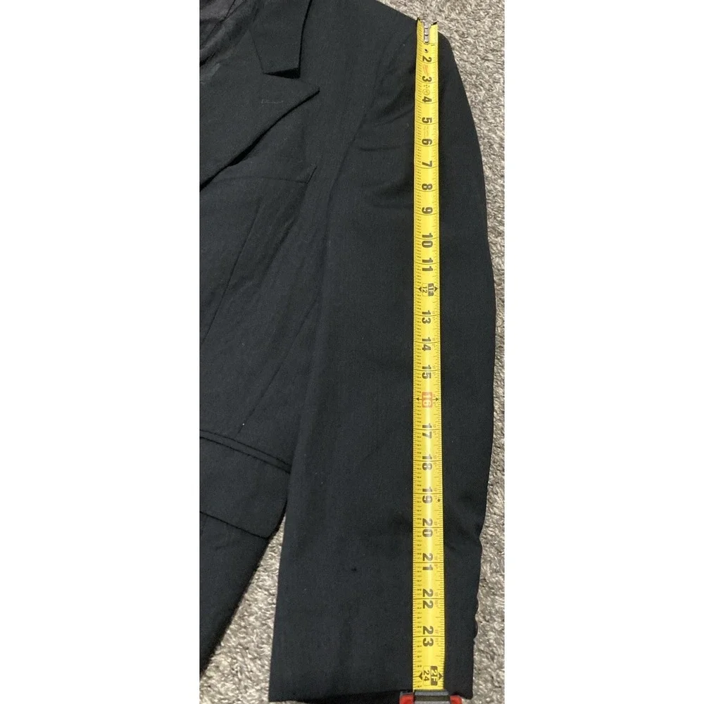 Vintage Bellini Uomo Mens 48R Black Double Breasted Wool Blazer Sport Coat